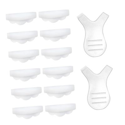 Angoily 12pcs Eyelash Perming Curler with Silicone Pads and Y-Shaped Comb for Natural Lash Lifting Safe and Durable Makeup Tool for All Eye Shapes