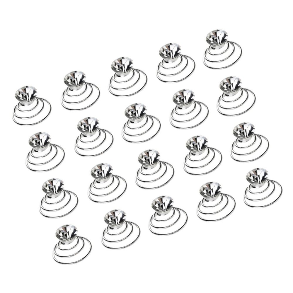Didiseaon 60pcs Spiral Hair Pins Rhinestone Inlaid Hair Clips for Women Wedding Large Bobby Pins for Prom