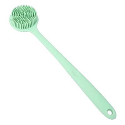 Angoily Family-use Silicone Bath Brush Long Handle Double-Sided Scrubber Back Brush Hooks Comfortable Design