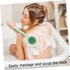 Angoily Family-use Silicone Bath Brush Long Handle Double-Sided Scrubber Back Brush Hooks Comfortable Design view 2