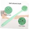 Angoily Family-use Silicone Bath Brush Long Handle Double-Sided Scrubber Back Brush Hooks Comfortable Design view 3