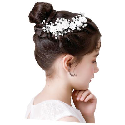 Angoily Pearl Leaf Bridal Hair Comb with Crystal Accents Elegant Wedding Hair Accessory for Bride and Special Occasions