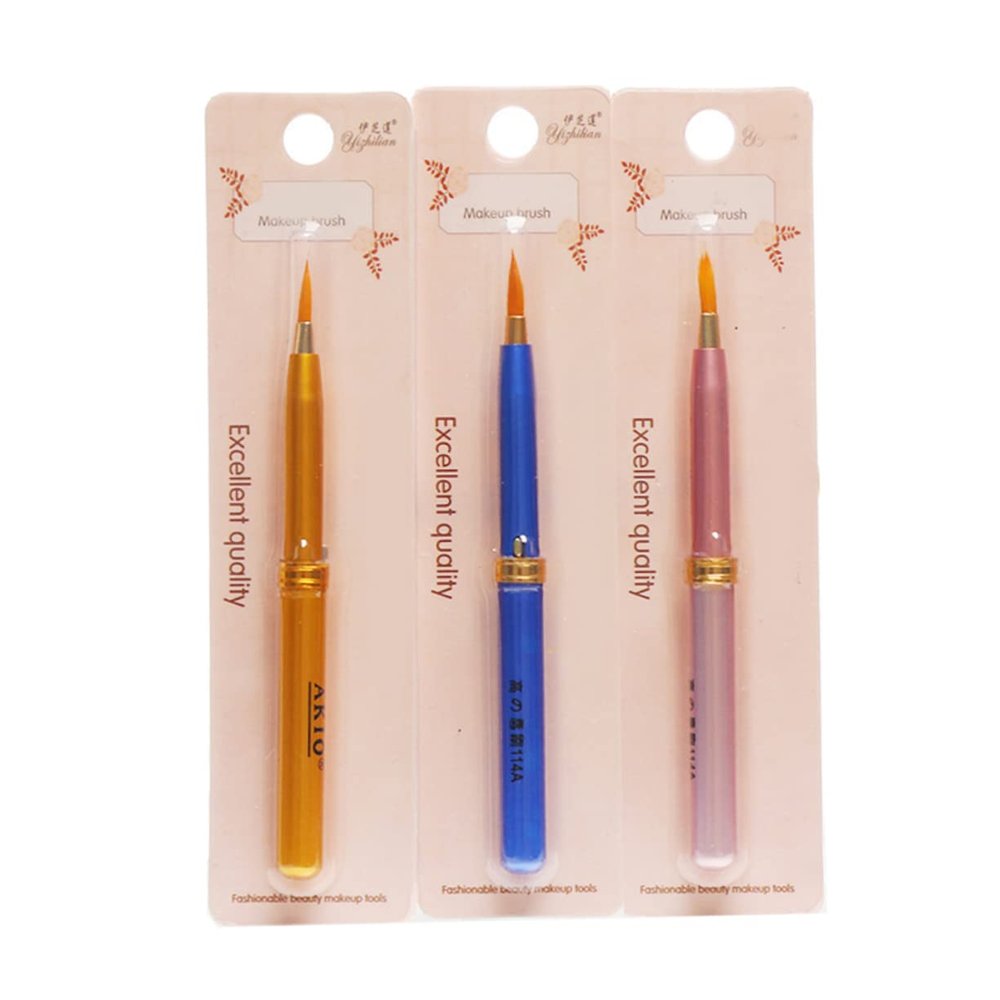 Angoily 3pcs Makeup Brushes Lip Liner Beauty Tools for Travel Daily Use Random Color