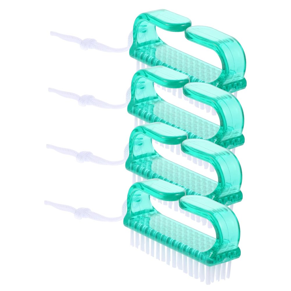 Beatifufu 4pcs Nail Cleaning Brush Portable Manicure Tool for Fingernail Toenail Care Safe Lightweight Scrubbing Brushes for Home and Salon Use