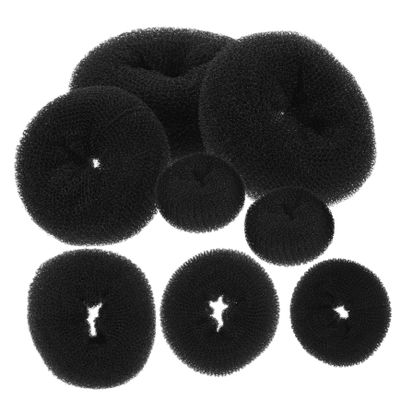 Angoily 8pcs Compact Bun Makers Reusable Hair Styling Tools for Women for Easy Updos Prom Weddings Includes Small Medium and Large Black