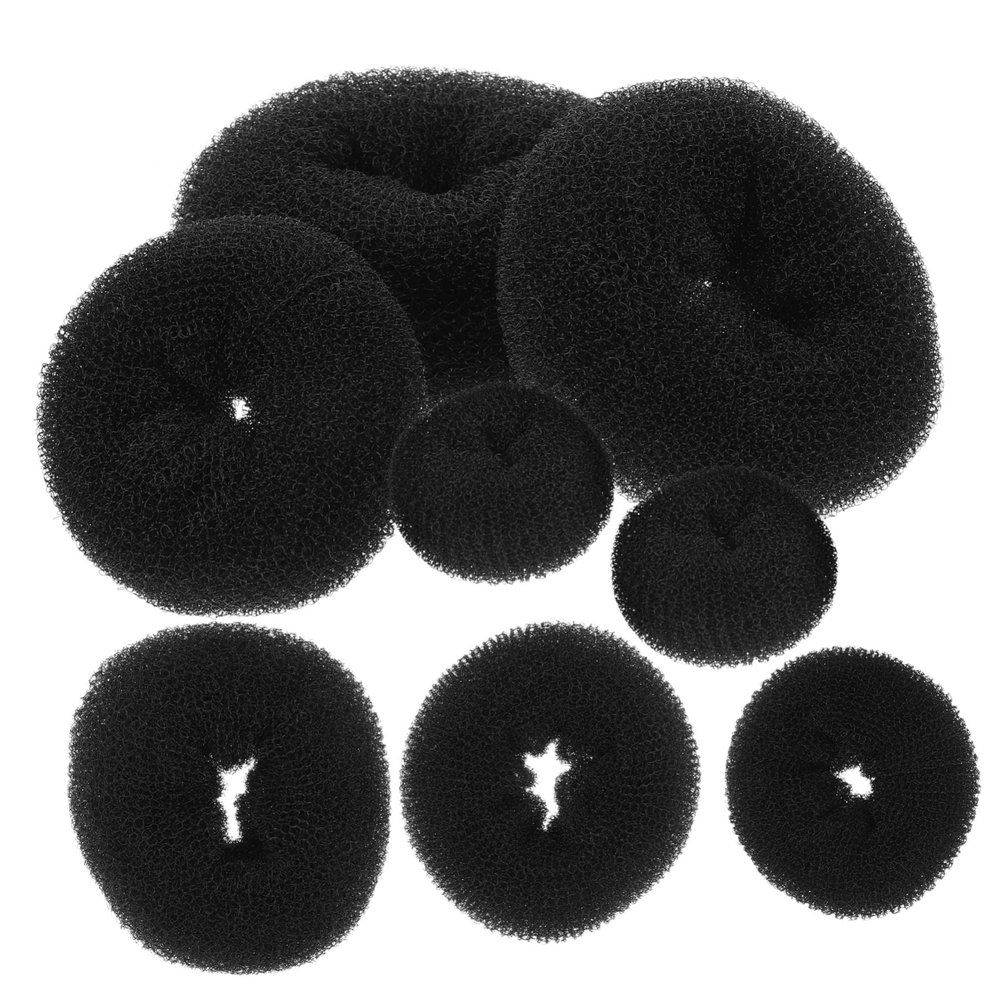 Angoily 8pcs Compact Bun Makers Reusable Hair Styling Tools for Women for Easy Updos Prom Weddings Includes Small Medium and Large Black
