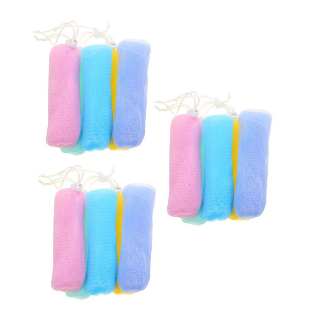 Angoily 15pcs Soap Pouch Maker Foaming Net Storage Bag for Bath Shower Random Colors Create Bubbles Easily Mesh for Exfoliating and Soap Saver