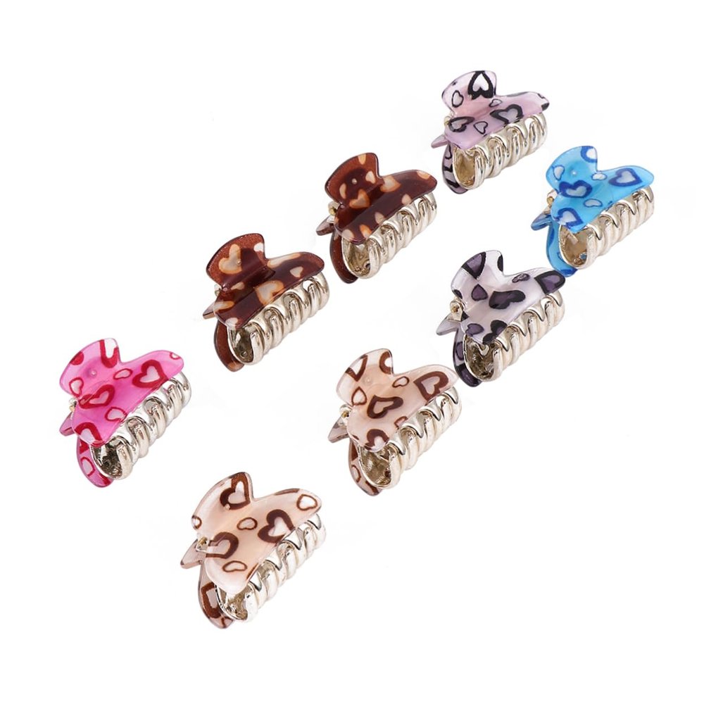 Didiseaon 8pcs Women Hairpin Claw Clamp Clips Heart Pattern Hair Clips for Styling