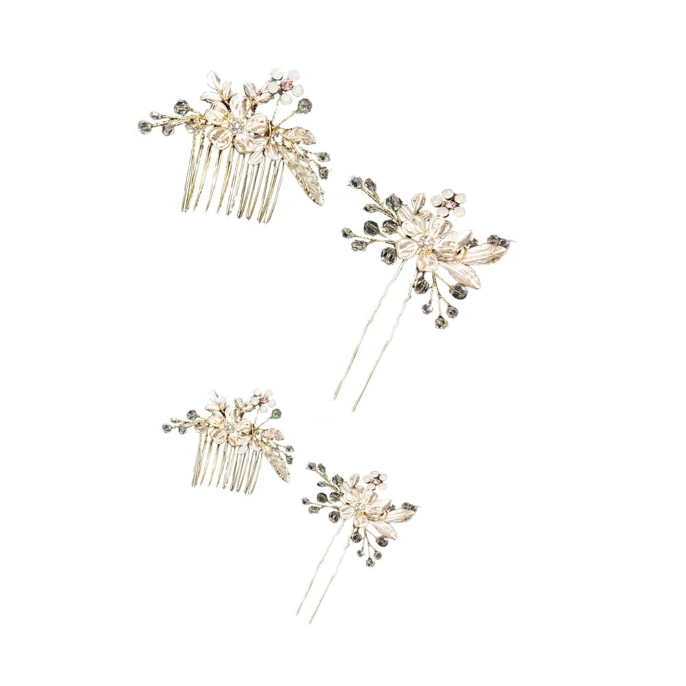 Angoily 2pcs Vintage Handmade Hair Comb Set Elegant Beaded Bridal Hairpins for Wedding Party Special Occasions Decorative Hair Jewelry for Updos Half-up Styles