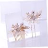 Angoily 2pcs Vintage Handmade Hair Comb Set Elegant Beaded Bridal Hairpins for Wedding Party Special Occasions Decorative Hair Jewelry for Updos Half-up Styles view 2