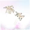 Angoily 2pcs Vintage Handmade Hair Comb Set Elegant Beaded Bridal Hairpins for Wedding Party Special Occasions Decorative Hair Jewelry for Updos Half-up Styles view 4