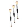 minkissy 3pcs Double-ended Makeup Brush Blush Contour Powder Brush Synthetic Fiber Travel view 1