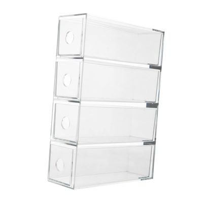 Angoily Acrylic Makeup Organizer Eyeshadow Storage Box Drawer Multi-use Storage Rack for Home or Office
