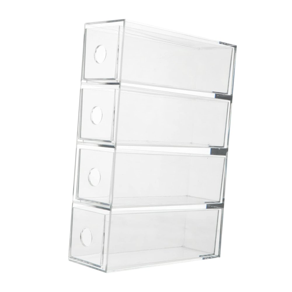 Angoily Acrylic Makeup Organizer Eyeshadow Storage Box Drawer Multi-use Storage Rack for Home or Office