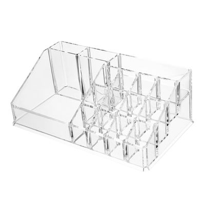Angoily 1pc Transparent Storage Box Clear Lipstick Makeup Tray Desktop Storage Bucket Makeup Brush Acrylic