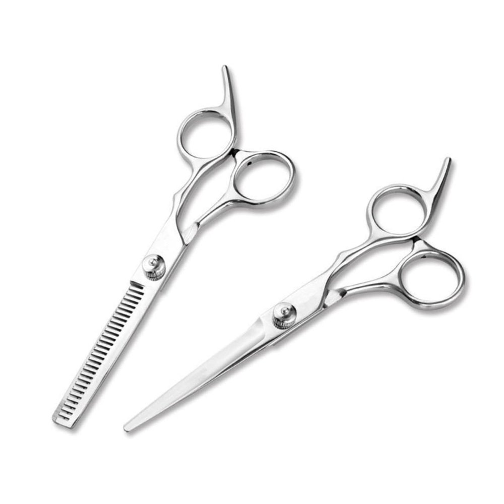 NOLITOY 9pcs Professional Hair Cutting Shears Set Stainless Steel Barber Scissors Kit for Home and Salon Use Includes Combs Clips and Cape for Hairdressing