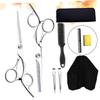 NOLITOY 9pcs Professional Hair Cutting Shears Set Stainless Steel Barber Scissors Kit for Home and Salon Use Includes Combs Clips and Cape for Hairdressing view 4