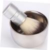 Angoily Professional Stainless Steel Beard Brush Set Shaving Bowl for Home Use Non-slip Handle for Both Salon and Personal Grooming view 2