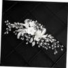Angoily Handmade Ceramic Flower Comb Floral Headpiece for Women Hairpin for Wedding view 3