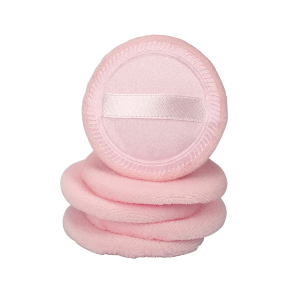 Angoily Cotton Loose Powder Puff 5pcs Round Makeup Powder Puff for Face Setting