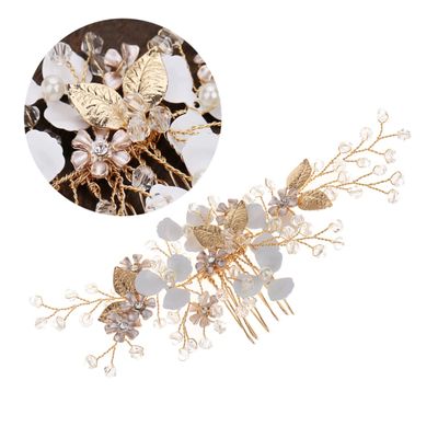 Angoily Fairy Hairdressing Comb Hair Side Combs Wedding Hair Bridal Hair Crystal Bridal Hair Accessories Side s Golden