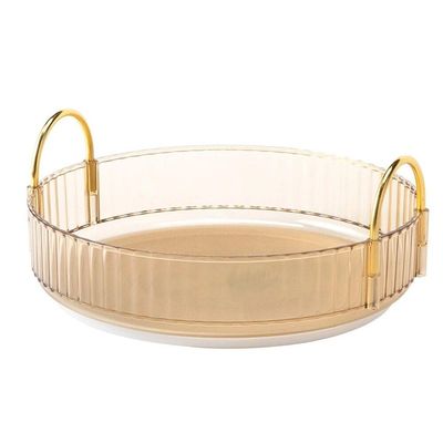 360 Rotating Multi-Layer Makeup and Perfume Organizer One layer Yellow