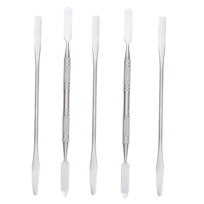 Angoily 5pcs Stainless Steel Nail Art Mixing Rods Dual-ended Stirring Sticks for Makeup and Manicure Durable Cosmetic Mixing Tool for Foundation Blush Eyeshadow Application
