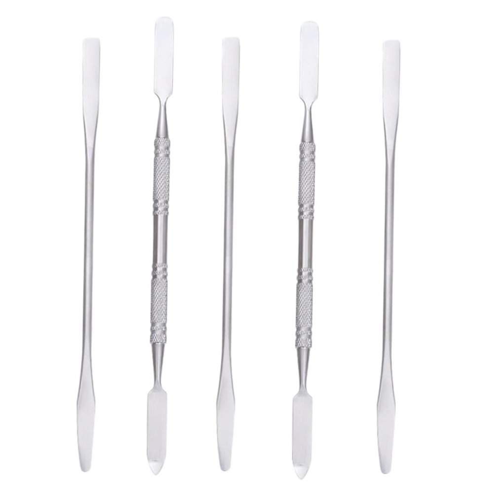 Angoily 5pcs Stainless Steel Nail Art Mixing Rods Dual-ended Stirring Sticks for Makeup and Manicure Durable Cosmetic Mixing Tool for Foundation Blush Eyeshadow Application