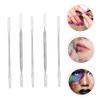Angoily 5pcs Stainless Steel Nail Art Mixing Rods Dual-ended Stirring Sticks for Makeup and Manicure Durable Cosmetic Mixing Tool for Foundation Blush Eyeshadow Application view 3