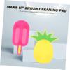 minkissy 2pcs Silicone Makeup Brush Cleaning Mat Beauty Scrubber Suction Cups Portable Makeup Brush Cleaning Tool for Home and Travel view 4