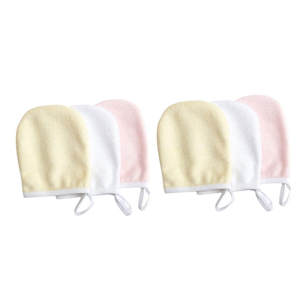 Angoily 6pcs Reusable Microfiber Makeup Removal Pads Gentle Facial Cleansing Gloves for All Skin Types Soft and Face Cleaning Random Colors