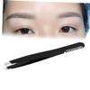Beatifufu Eyebrow Tweezer with Brush Comb Stainless Steel Eyebrow Clip for Easy Hair Removal Lightweight Portable Design for Professional and Personal Use Black view 3