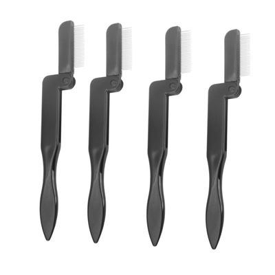 NOLITOY Folding Eyebrow Comb Set 4pcs Stainless Steel for Long-term Use Makeup Brush Fine Pins