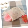 Angoily 4pcs Cotton Linen Soap Net Bags for Foaming Storage Drawstring Hanging Pouches for Bar Soap Comfortable Texture view 3