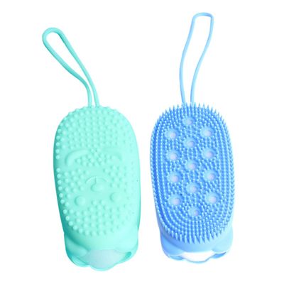 Angoily 2pcs Silicone Bath Brush Set Dual-Sided Exfoliating Shower Sponge for Gentle Skin Care Convenient Bath Helper Random Colors