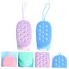 Angoily 2pcs Silicone Bath Brush Set Dual-Sided Exfoliating Shower Sponge for Gentle Skin Care Convenient Bath Helper Random Colors view 2