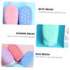 Angoily 2pcs Silicone Bath Brush Set Dual-Sided Exfoliating Shower Sponge for Gentle Skin Care Convenient Bath Helper Random Colors view 3