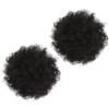 Angoily Lightweight Fake Ponytail Afro Puff Wig Hair Buns Clips for Party Headdress view 1