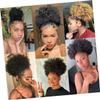 Angoily Lightweight Fake Ponytail Afro Puff Wig Hair Buns Clips for Party Headdress view 3