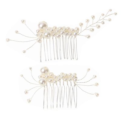 Angoily 2pcs Handmade Hair Combs for Brides Elegant Wedding Hair Accessories for Photography and Bridal Headdresses for Parties and Special Occasions