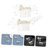 Angoily 2pcs Handmade Hair Combs for Brides Elegant Wedding Hair Accessories for Photography and Bridal Headdresses for Parties and Special Occasions view 2