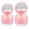 minkissy 2Pcs Mini Loose Powder Box with Mirror - Travel Cosmetic Case with Dual Puff (3g & 5g) for Body and Face Powder, Pink view 1