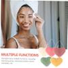 Angoily 5pcs Gentle Exfoliating Face Cleansing Sponges for Makeup Removal and Deep Cleansing Heart-shaped Wash Puff Reusable and Moisturizing Facial Care view 2