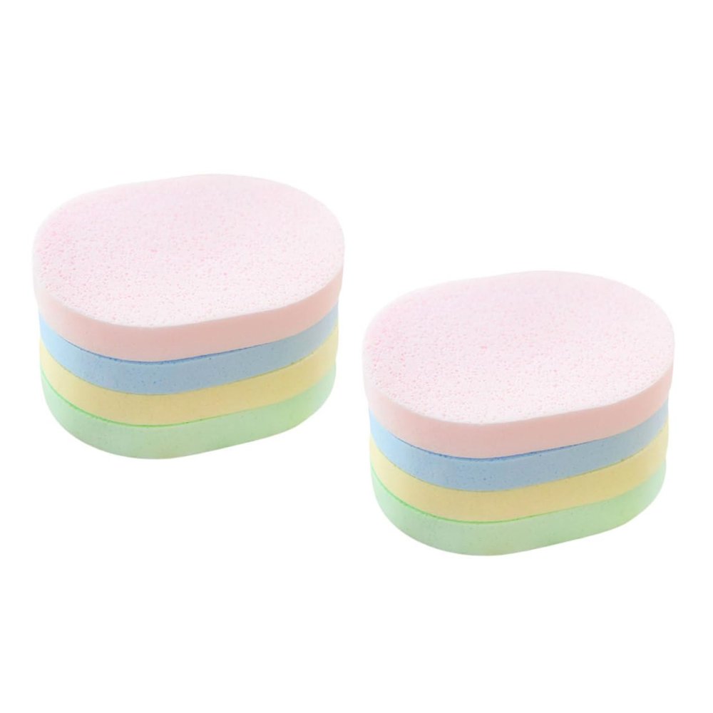 Angoily 8pcs Facial Sponges Face Scrubber Exfoliator Makeup Removal Pads Beauty Sponge Random Color