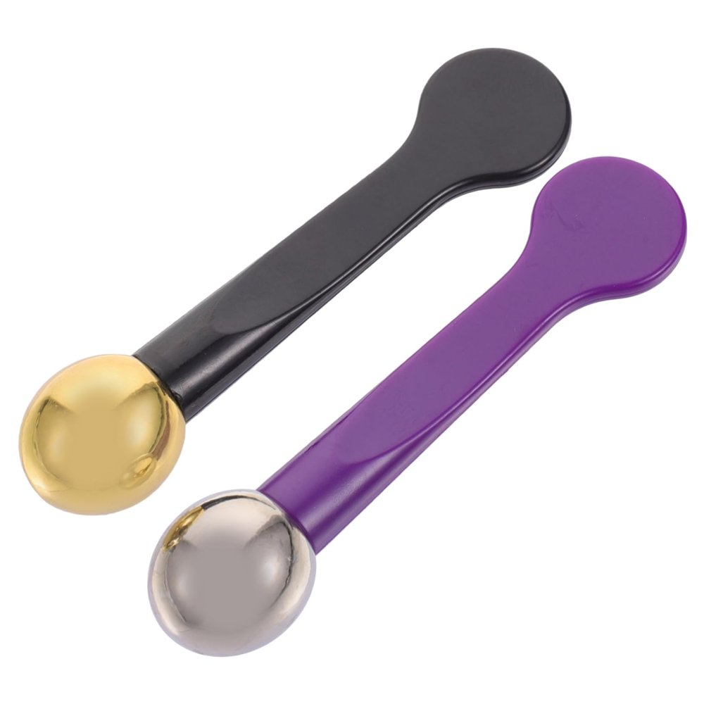 Angoily 2pcs Eye Cream Spoons for Gentle Massage Eye Cream Applicators for Daily Use Promotes Absorption Reduces Puffiness Tools Purple Black