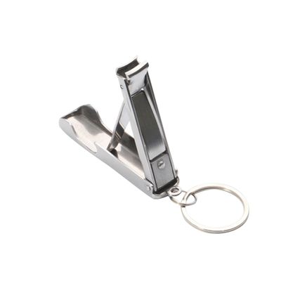 Mipcase Stainless Steel Folding Nail Clipper Keychain Compact Manicure Tool for Travel Home and Outdoor Use Ergonomic Design Key Ring Silver