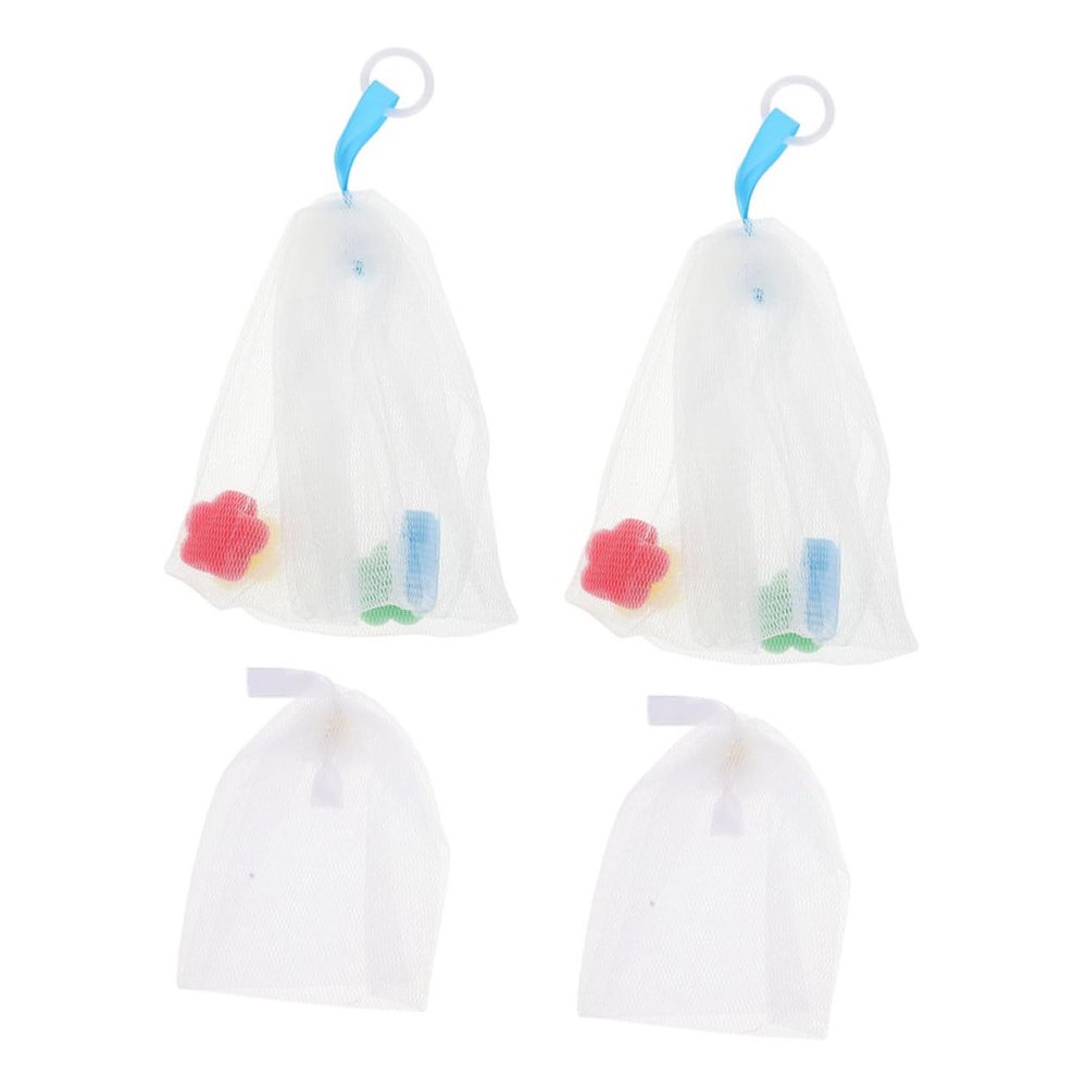 Angoily 4pcs Soap Foaming Bags Exfoliating Net Pouches for Gentle Bubble Making Compact and Lightweight for Facial Cleansing Reusable Soap Saver Bags