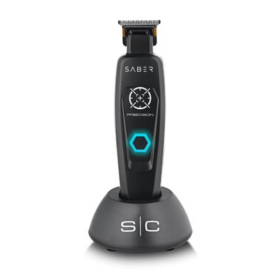 Stylecraft Saber Professional Full Metal Body Digital Brushless Motor Cordless Hair Trimmer (Precision Black)