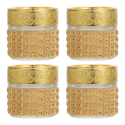 Mipcase 4pcs Glass Cosmetic Jars with Lids Travel Containers for Creams Round Travel Jars for Creams Lotions