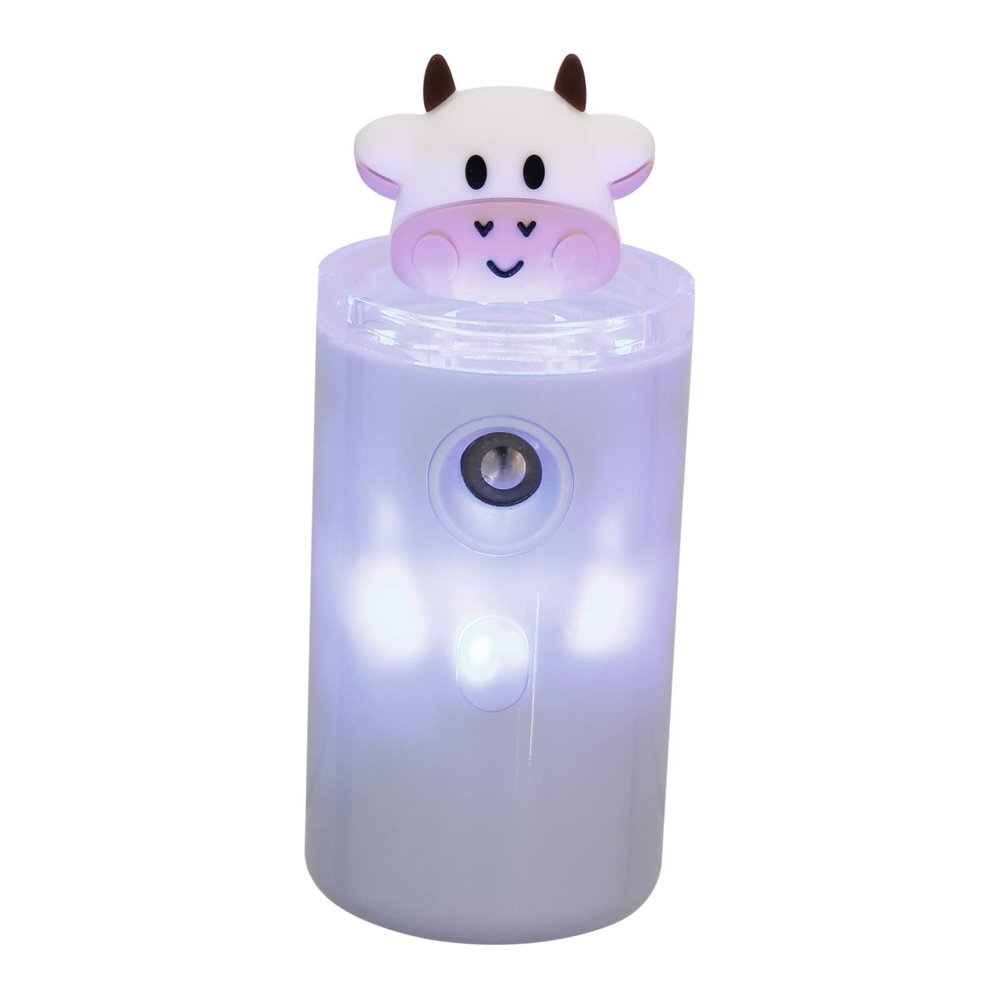 Beatifufu Portable Facial Mister Mini Facial Spray Machine for Moisturizing for Women Girls Silver White Cow Pattern